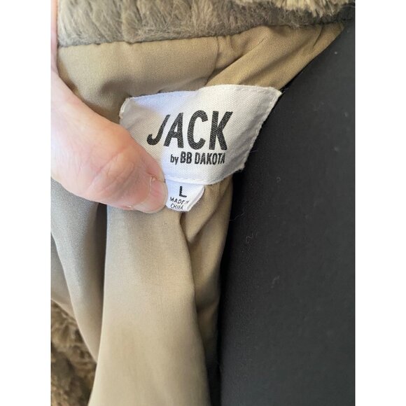 Jack By BB Dakota Tan Faux Fur Open-Front Vest With Lining sz L - Picture 7 of 9